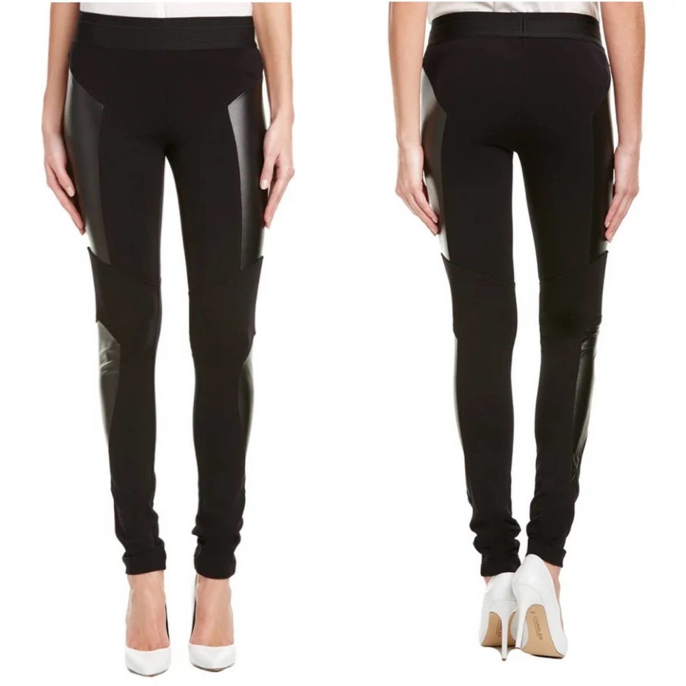 BCBGmaxazria BCBG Mari Leggings Black Faux Leather Size XXS